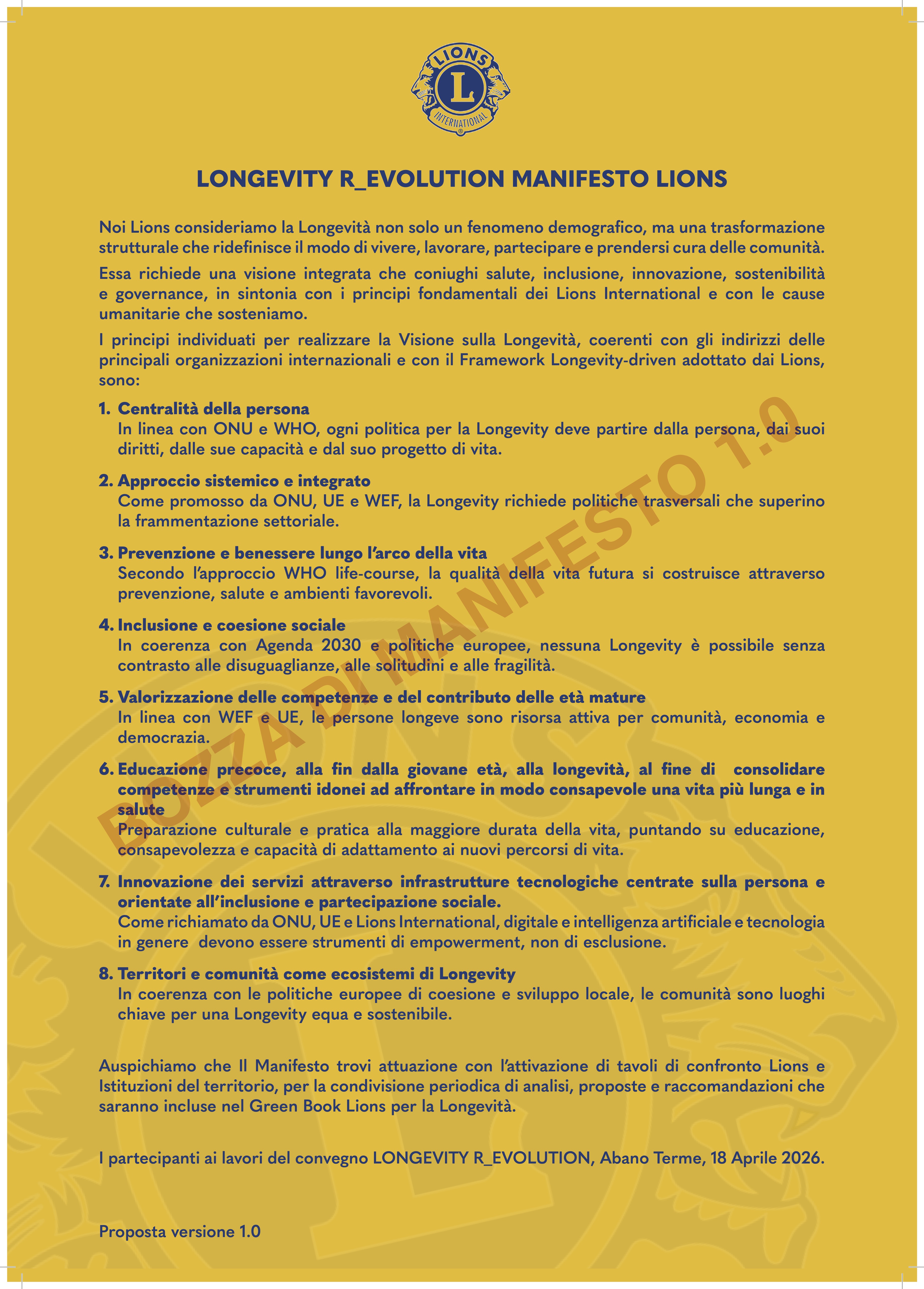 Manifesto Longevity r_Evolution – Bozza 1.0