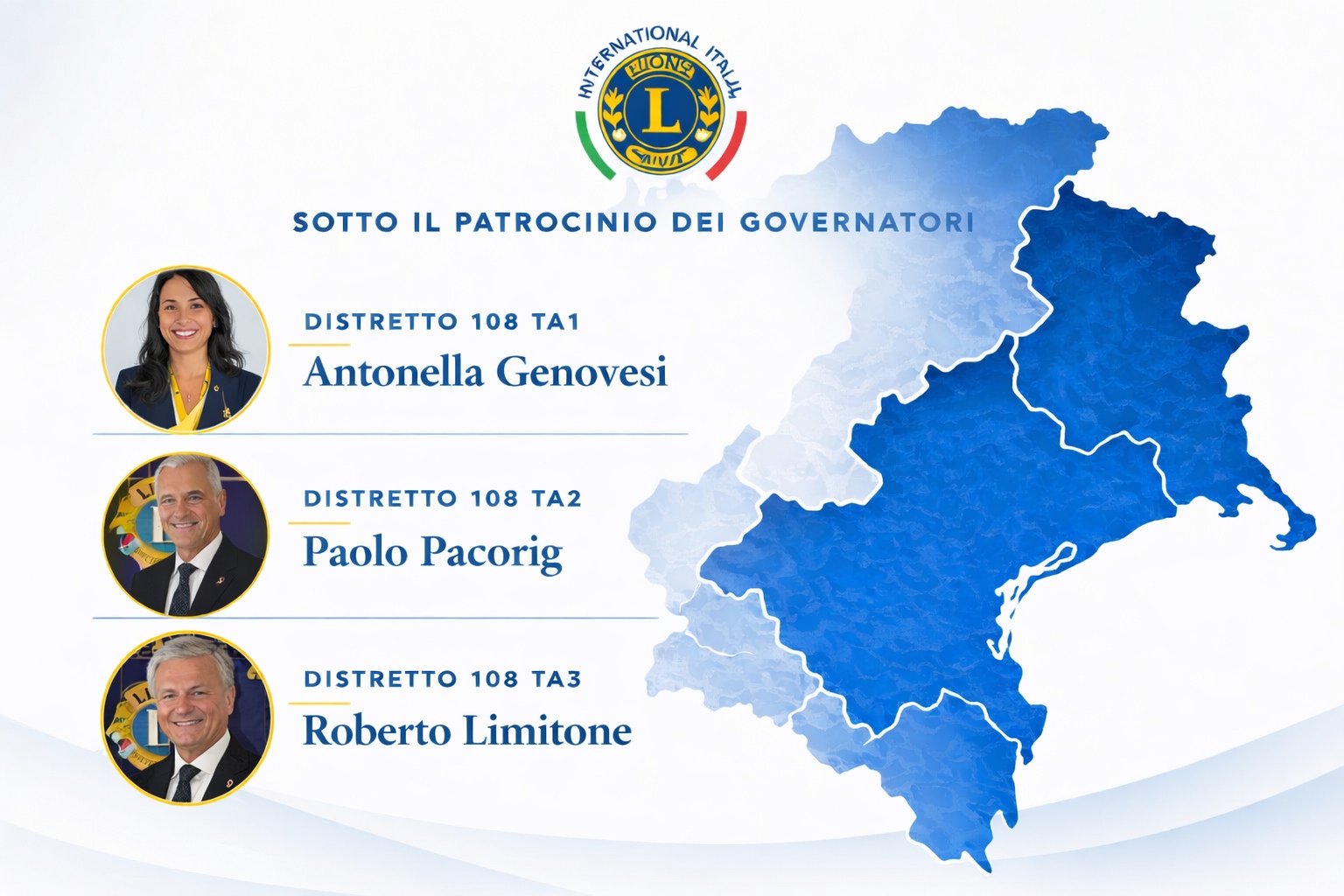 Sotto il patrocinio dei Governatori – Distretti 108 Ta1, Ta2, Ta3
